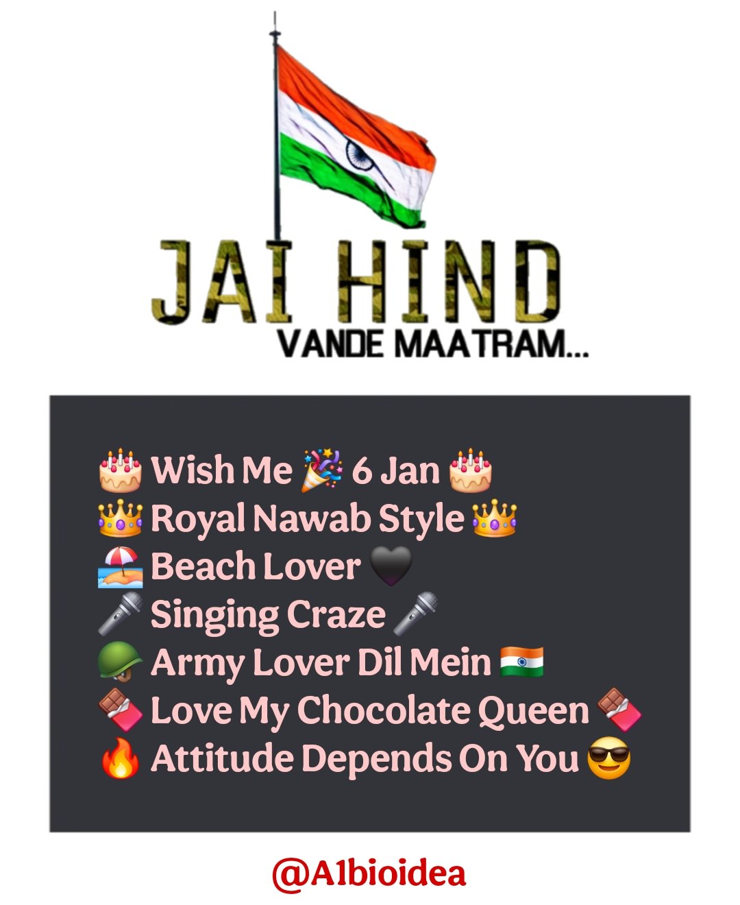 Indian Army Instagram Bio Stylish