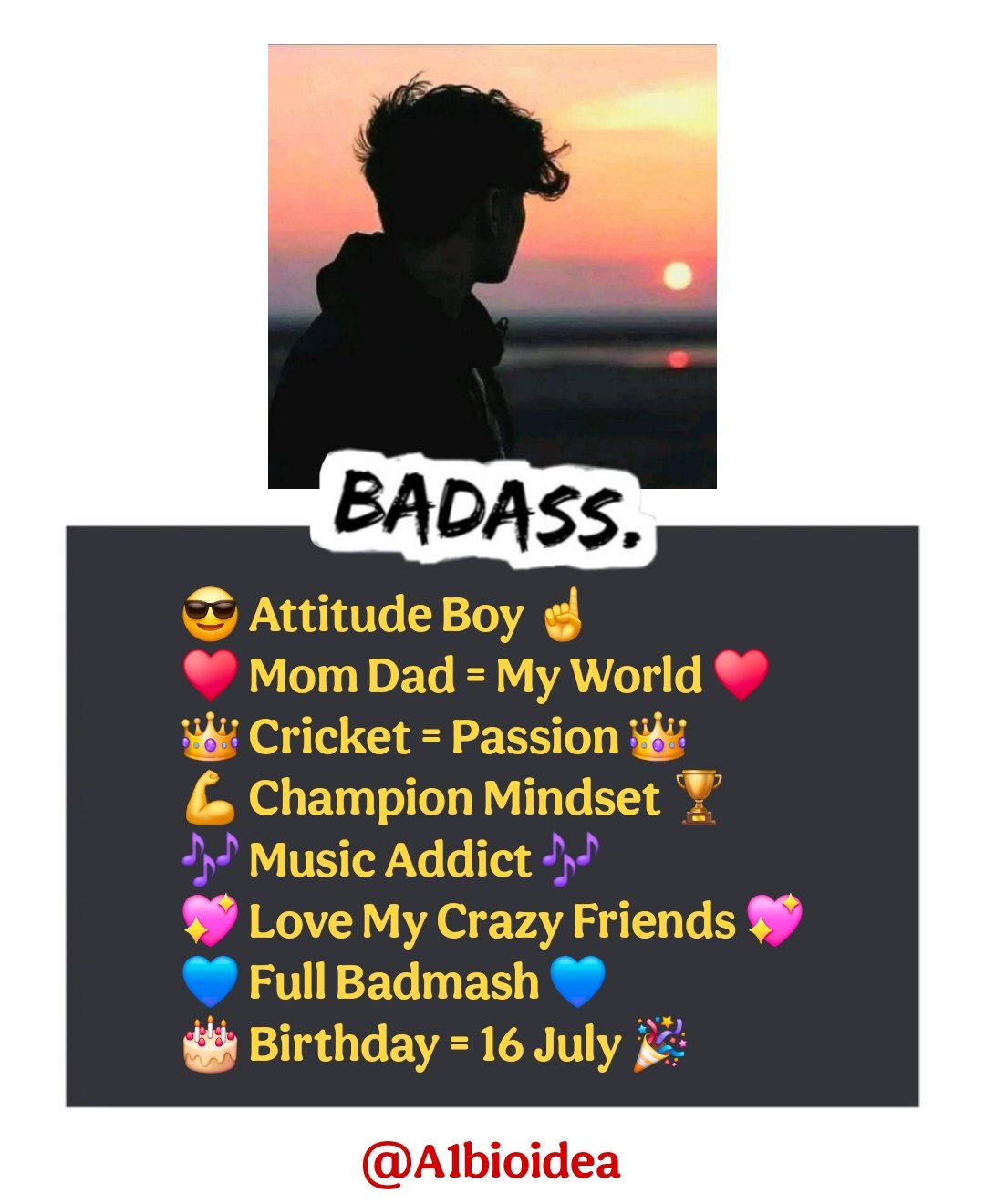 Instagram bio for badmash