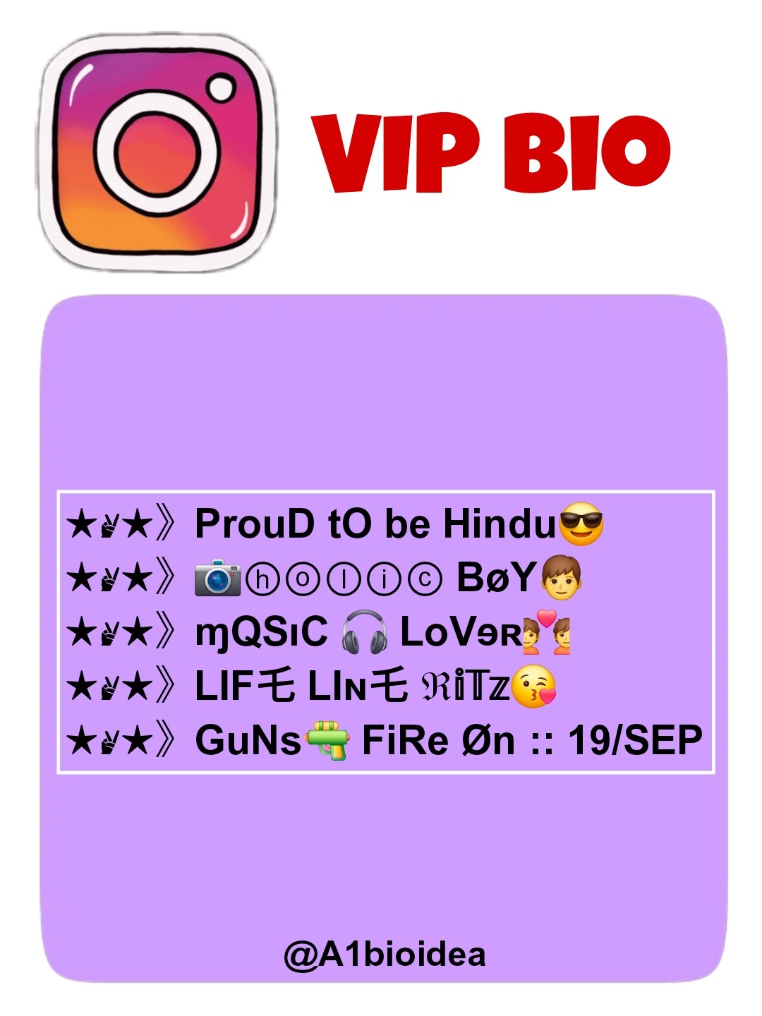 Instagram VIP Bio Stylish Font