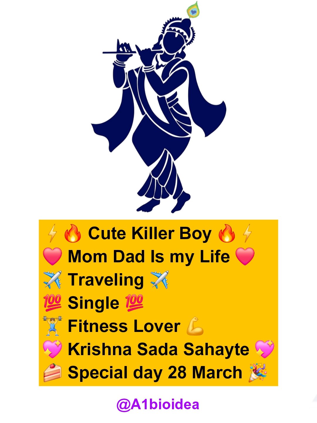 कृष्ण सदा सहायते Instagram Bio