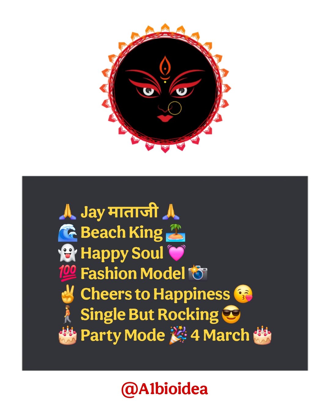 Maa Kali Instagram Bio