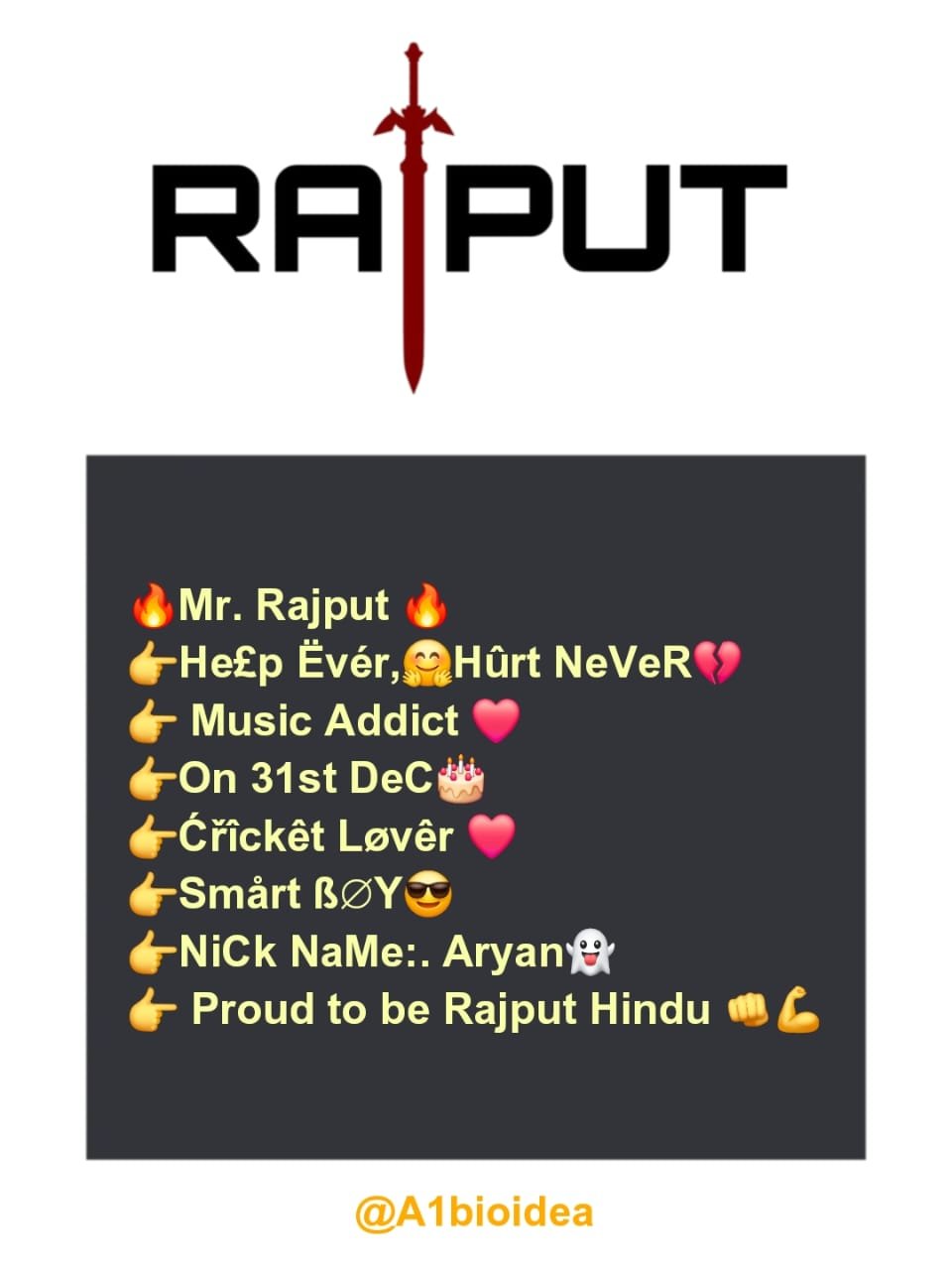 Instagram Bio For Rajput Attitude