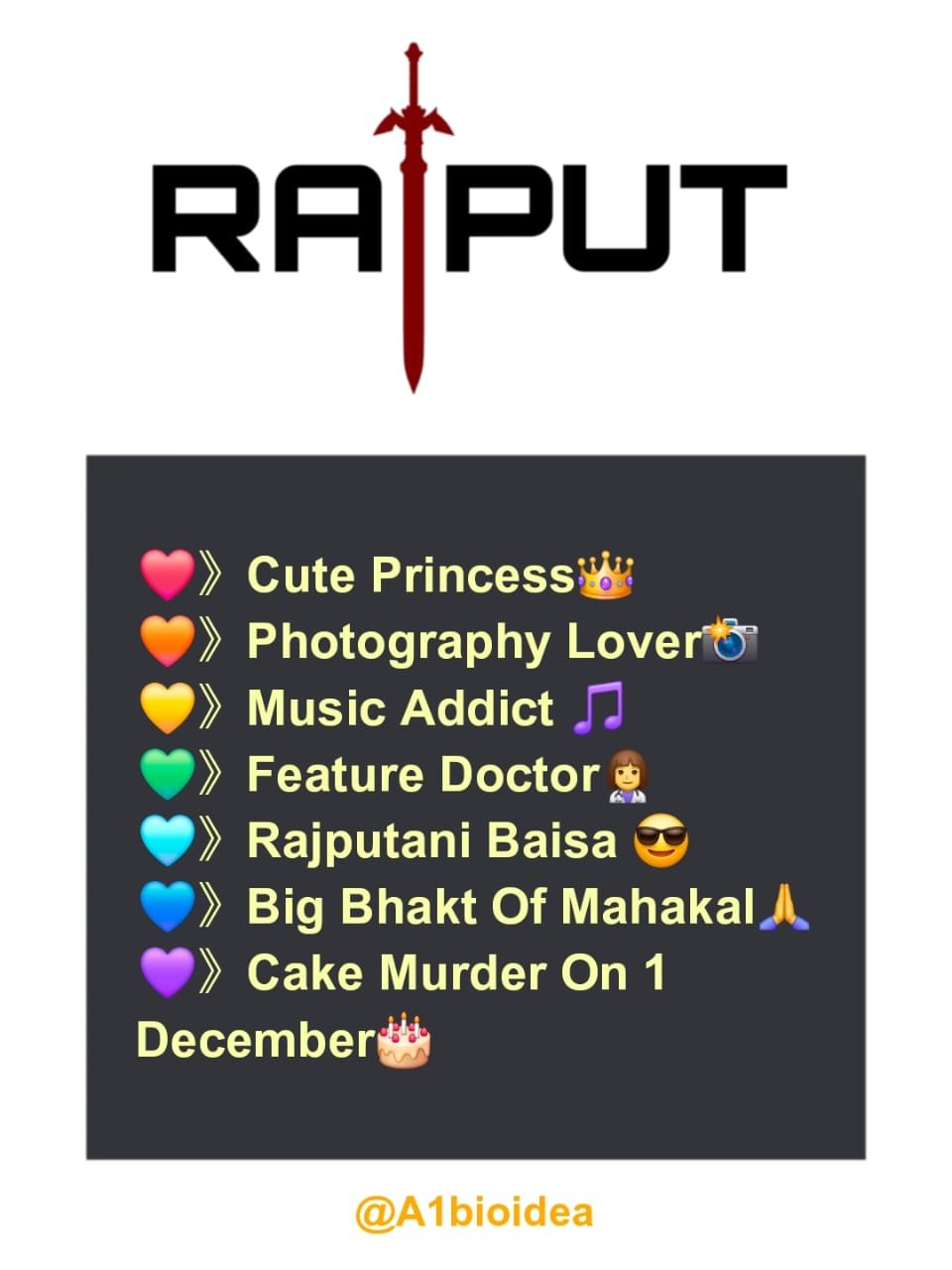 Rajput Bio For Instagram For Girl