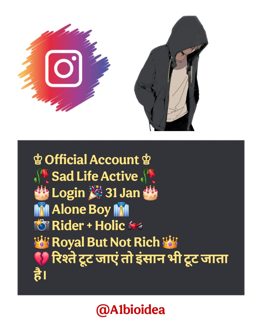 Very sad instagram bio